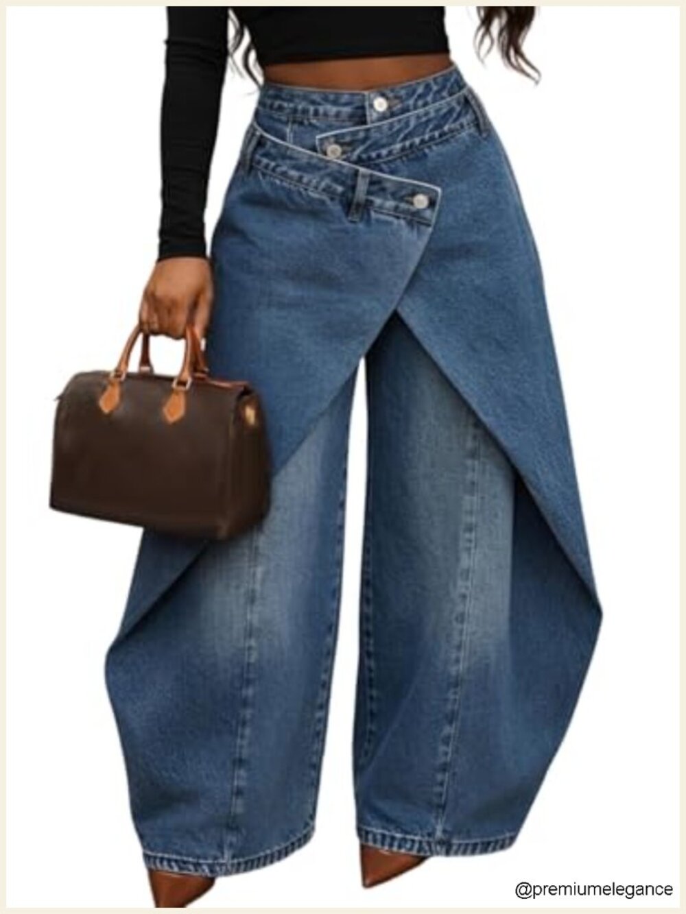 Womens Asymmetrical Cargo Jeans Baggy Y2K Wide Leg Denim Pants